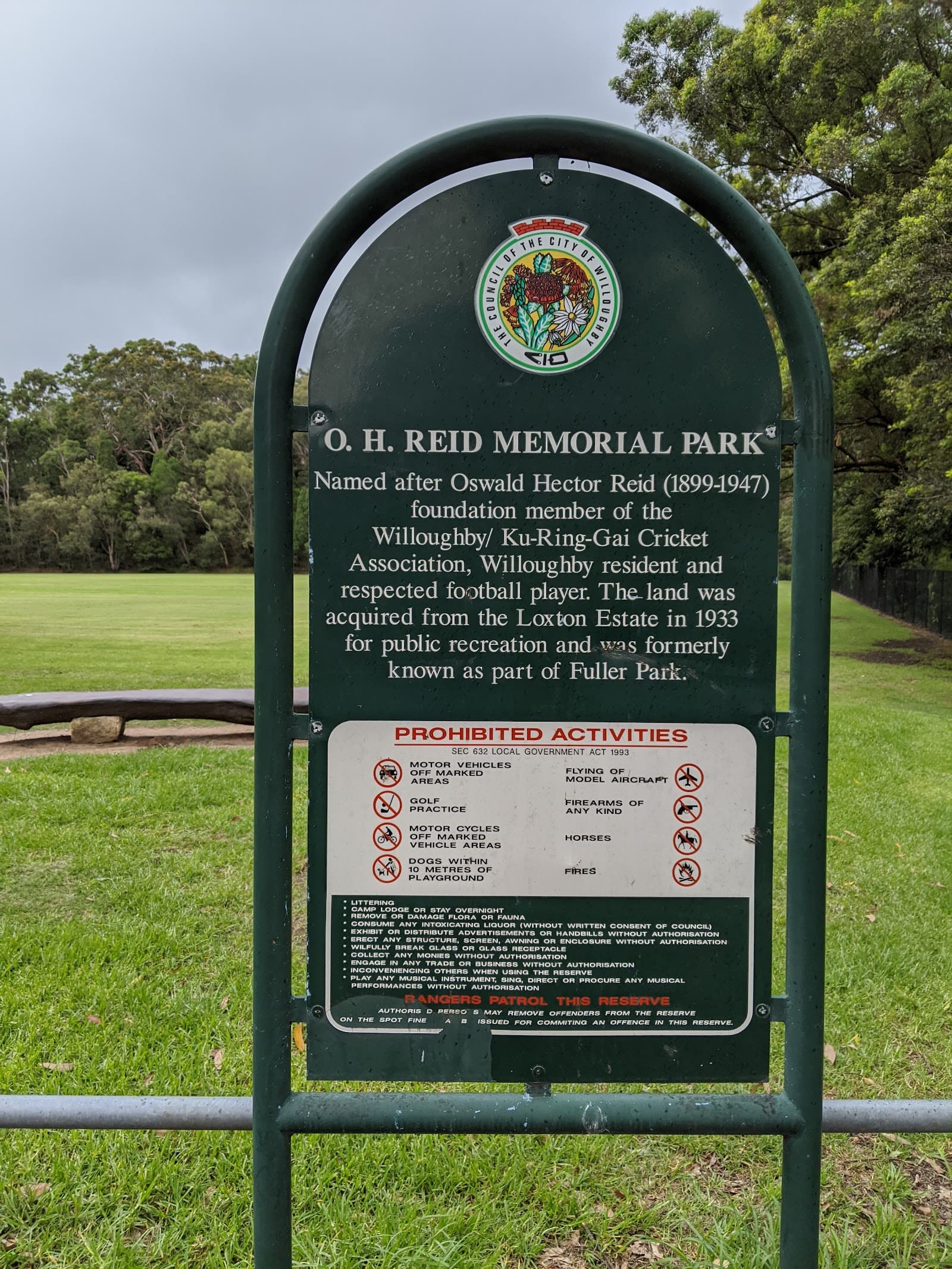 O.H Reid Memorial Park — Chatswood, Sydney
